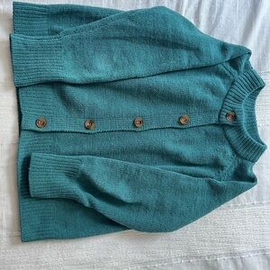 Teal Button-Front Women’s Sweater